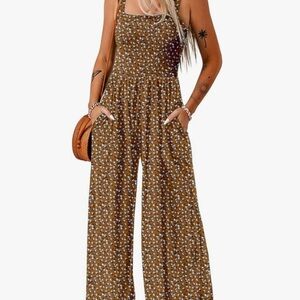 Brown Floral Jumpsuit